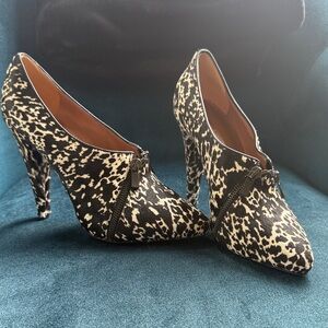 Sigerson Morrison Pony Hair Black and White Patterned Heels